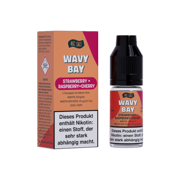 Wavy Bay - Nikotinsalz Liquid - Strawberry Raspberry Cherry